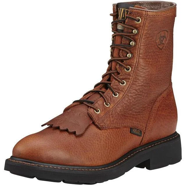 Ariat Men's Cascade 8"" Soft Toe Lace Up Western Work Boot- Sunshine - 10002420