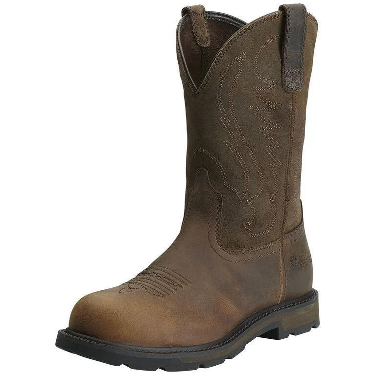 Ariat Men's Groundbreaker 10"" Steel Toe Western Work Boot - Brown - 10014241