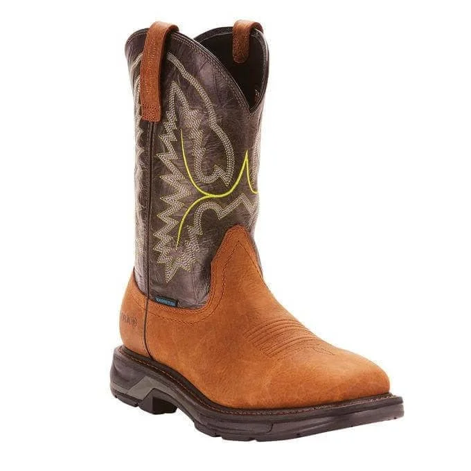 Ariat Men's 11"" WorkHog XT Tumbled Bark Waterproof Square Toe Work Boot