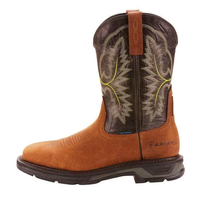 Ariat Men's 11"" WorkHog XT Tumbled Bark Waterproof Square Toe Work Boot