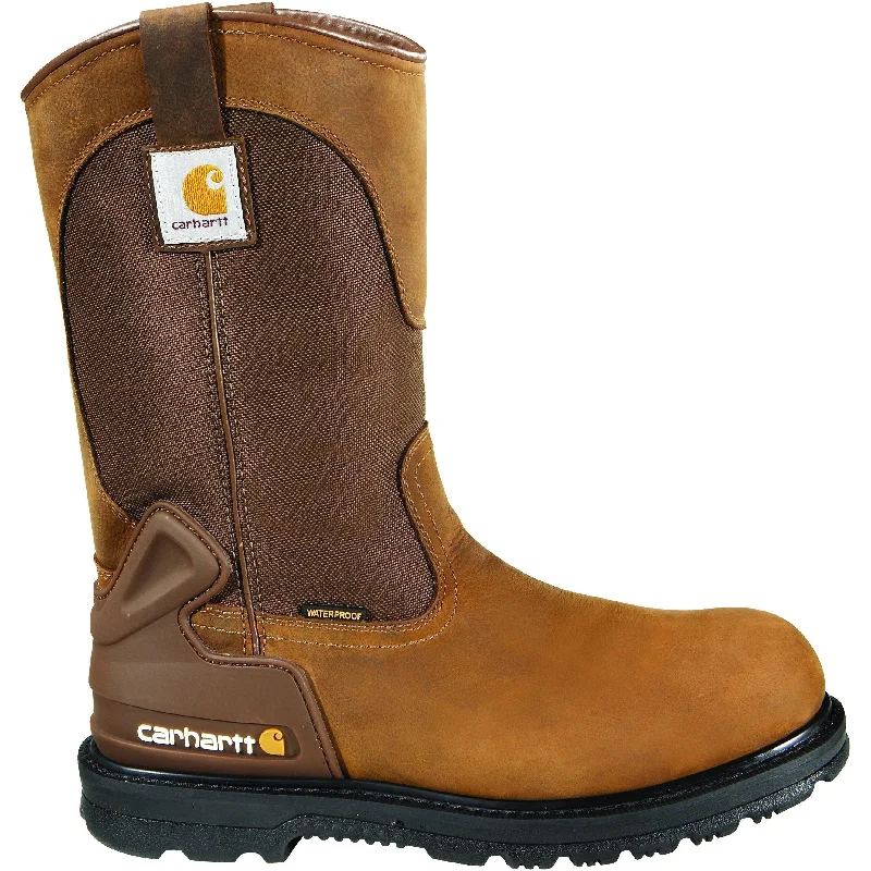 Carhartt Men's 11"" Steel Toe WP Wellington Work Boot - Brown - CMP1200