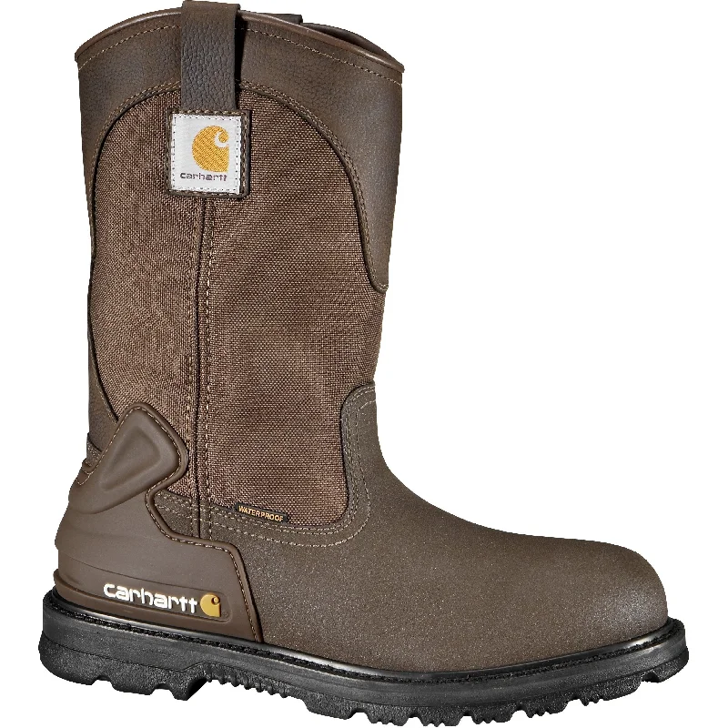 Carhartt Men's 11"" Steel Toe WP Wellington Work Boot - Brown - CMP1270