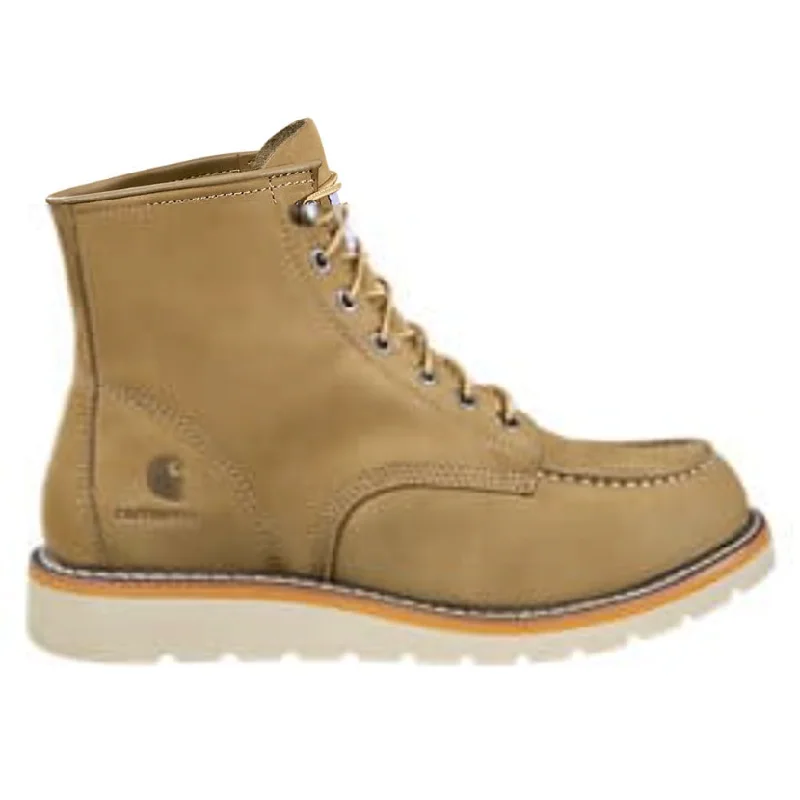 Carhartt Men's Moc 6"" Soft Toe Wedge Work Boot Khaki - FW6077-M