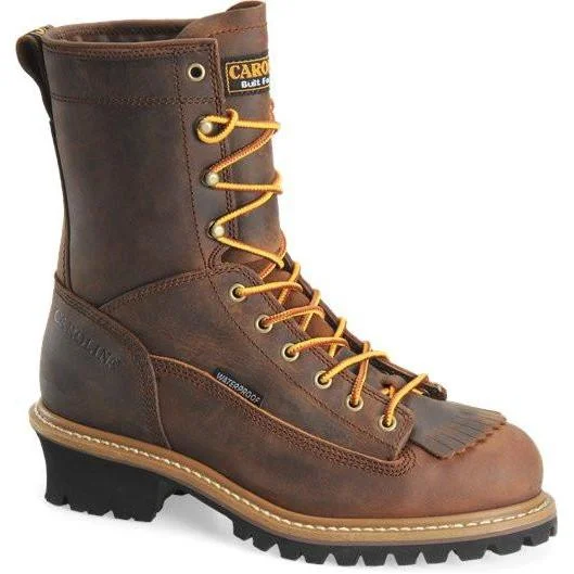 Carolina Men's Spruce 8"" Stl Toe WP Logger Work Boot - Brown - CA9824