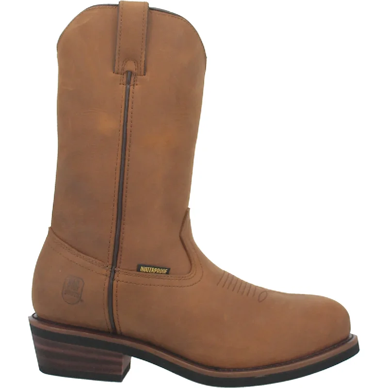 Dan Post Men's 12"" Albuquerque Waterproof Brown Leather Round Toe Work Boot