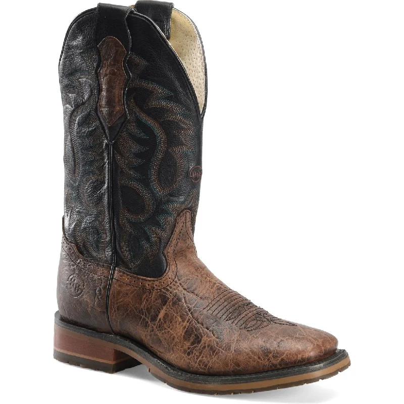 Double H Men's Cliff 12"" Wide ST Roper Western Work Boot -Black- DH8644