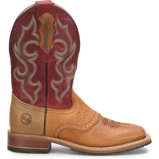 Double H Men's Odie 11"" Wide ST Slip Resist Roper Western Work Boot - Red - DH8556