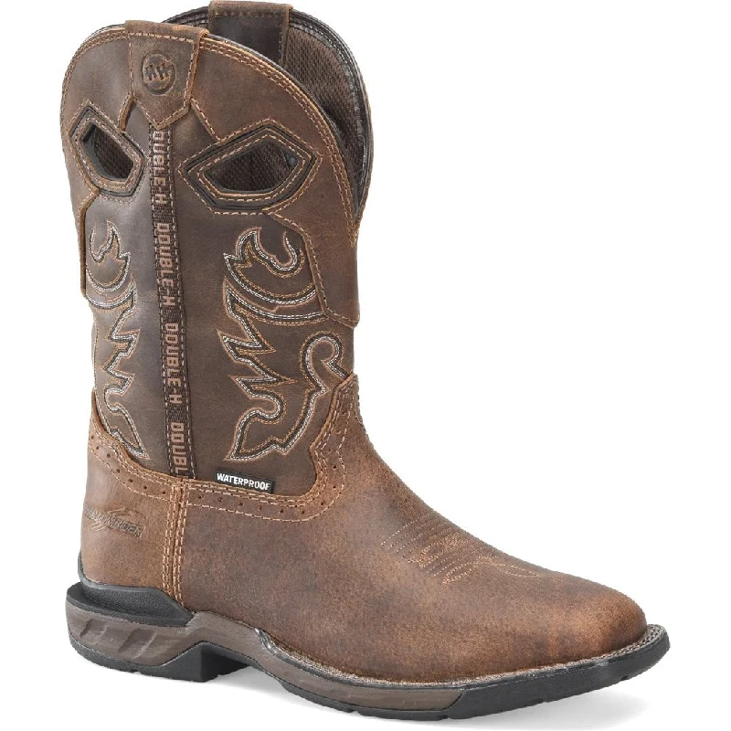 Double H Men's Phantom Rider  11"" WP Wide Square Toe Work Boot -Brown- DH5380