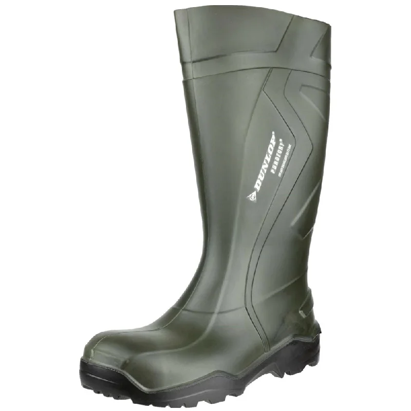 Dunlop Purofort Plus S5 Full Safety Wellies - Green