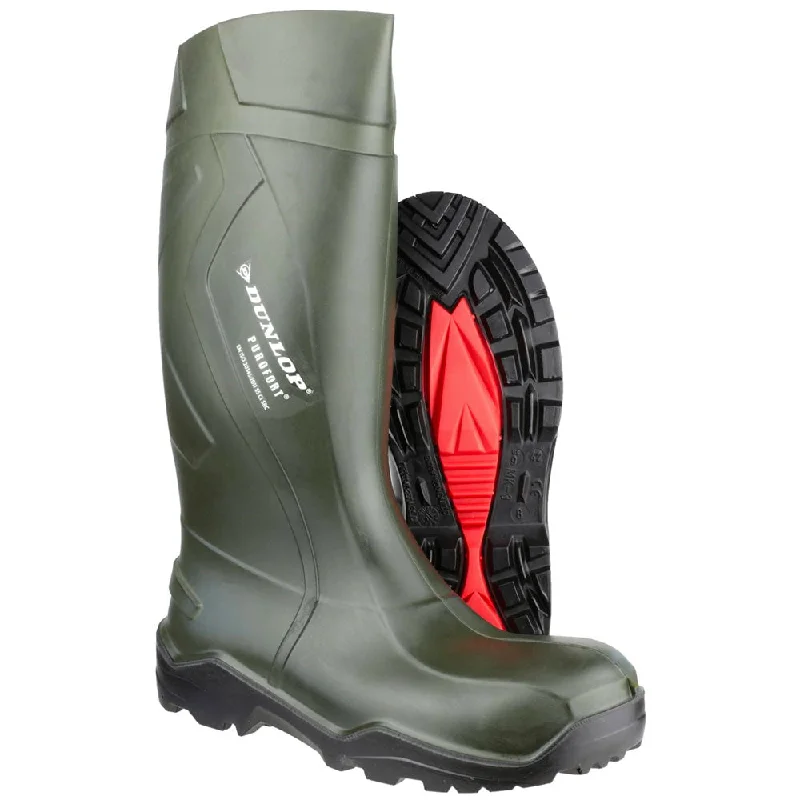 Dunlop Purofort Plus S5 Full Safety Wellies - Green