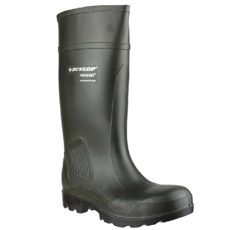 Dunlop Purofort Professional S5 Full Safety Wellies - Green