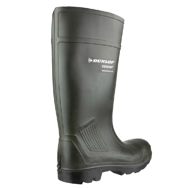 Dunlop Purofort Professional S5 Full Safety Wellies - Green