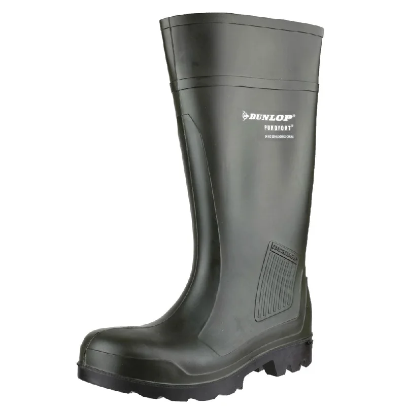 Dunlop Purofort Professional S5 Full Safety Wellies - Green