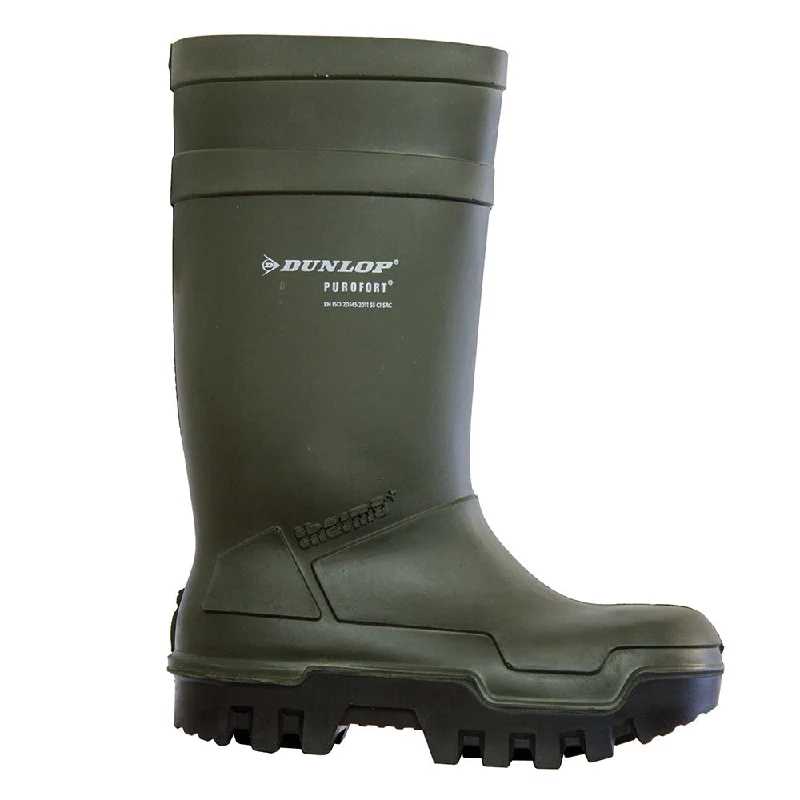 Dunlop Purofort Thermo Plus Safety Wellies - Green