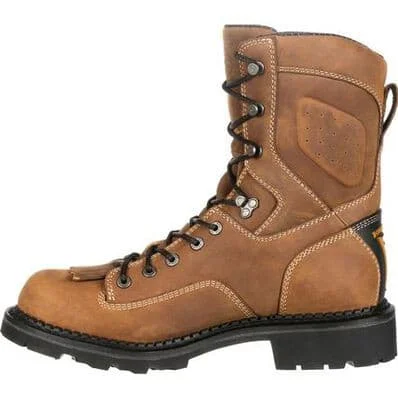 Georgia Boot Men's 8"" Waterproof Comfort Core Low Heel Logger Round Toe Work Boot