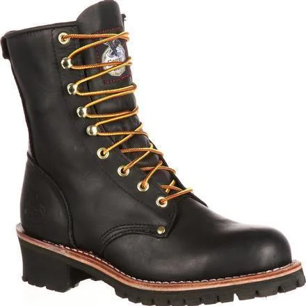 Georgia Men's 8"" Logger Work Boot - Black - G8120