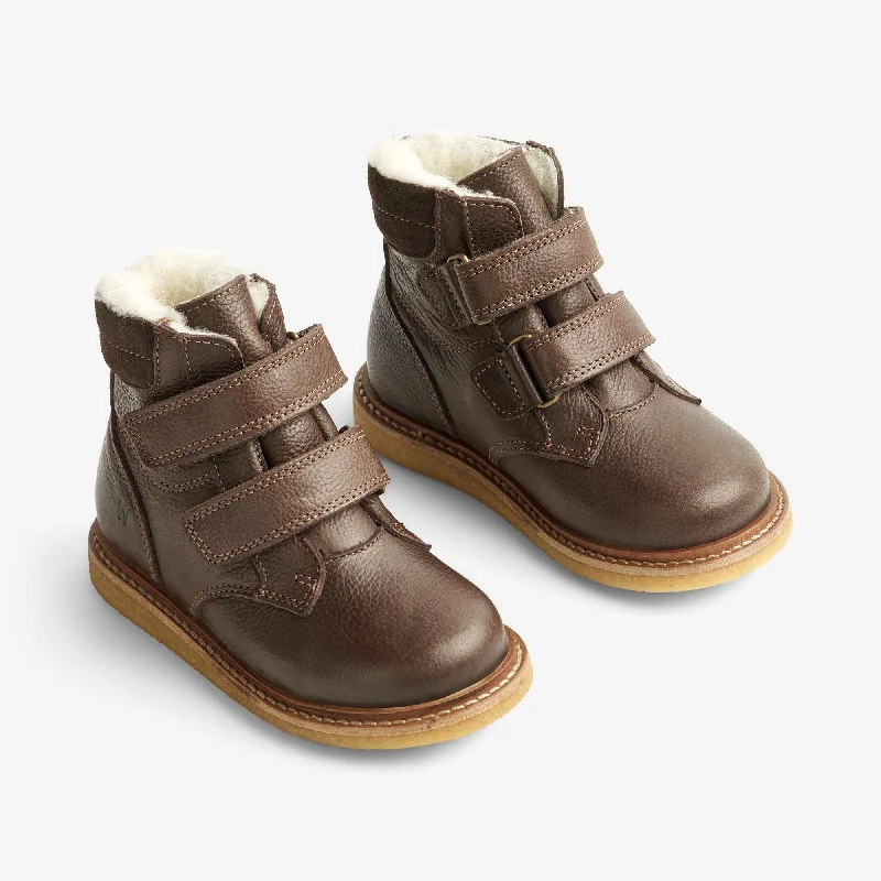 Hanan Velcro Tex - dark brown