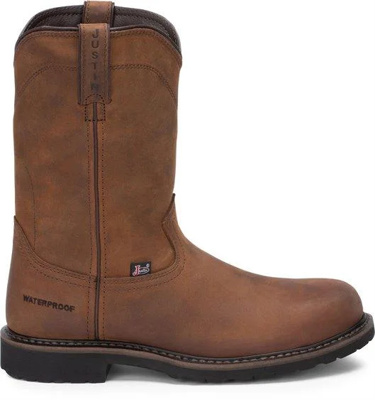 Justin Men's Drywall Whiskey Brown Steel Toe Waterproof Work Boots SE4961