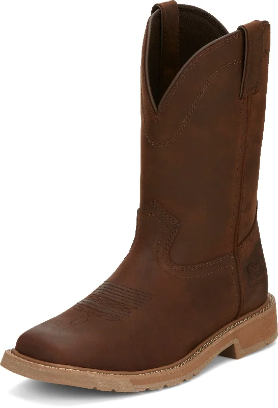 Justin Men's Stampede Buster II Pecan Brown Square Toe Work Boots SE3100