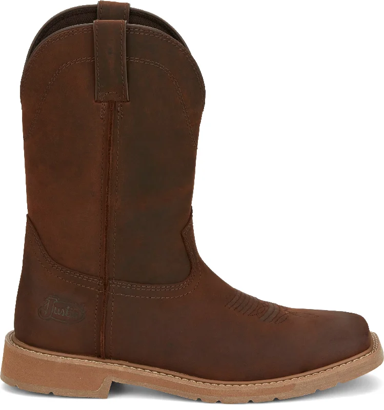 Justin Men's Stampede Buster II Pecan Brown Square Toe Work Boots SE3100