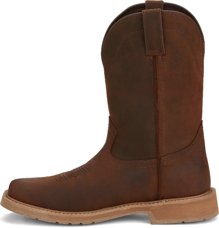 Justin Men's Stampede Buster II Pecan Brown Square Toe Work Boots SE3100