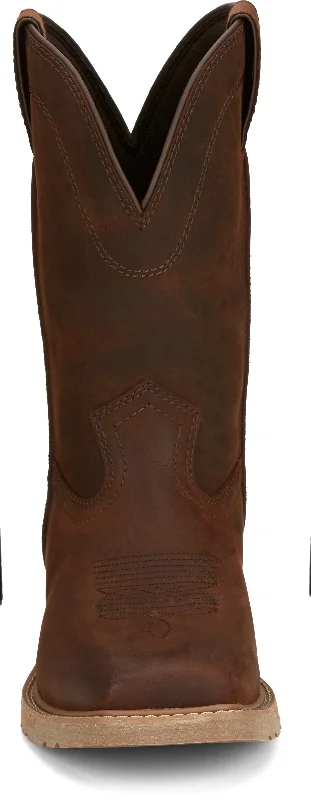 Justin Men's Stampede Buster II Pecan Brown Square Toe Work Boots SE3100