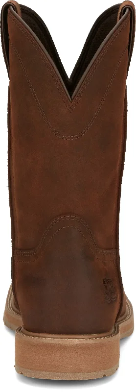 Justin Men's Stampede Buster II Pecan Brown Square Toe Work Boots SE3100