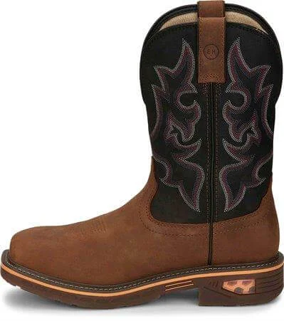 Justin Men's 11"" Waterproof Resistor Square Nano Composite Toe Work Boot