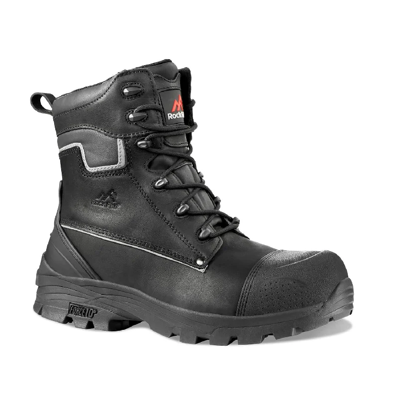 RockFall Shale High Leg Work Boots with Side Zip RF15