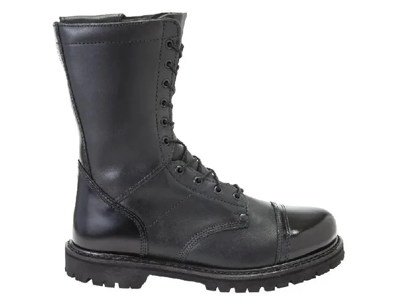 Rocky Side Zipper Black Leather 10"" Jump Boot 2090