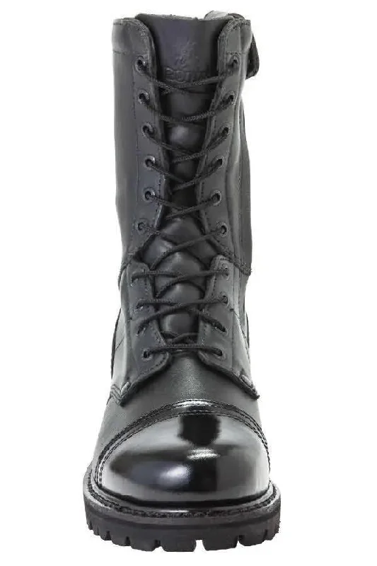 Rocky Side Zipper Black Leather 10"" Jump Boot 2090