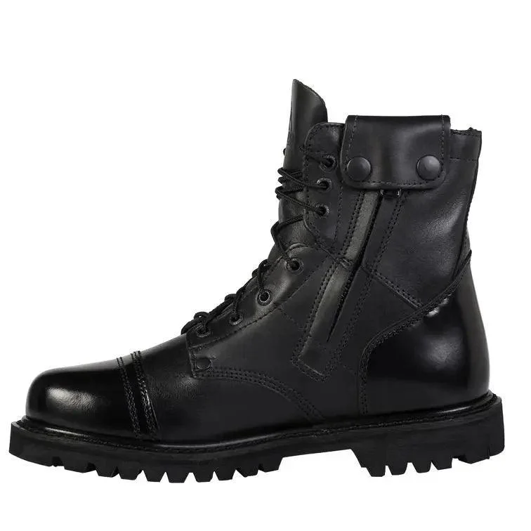 Rocky Side Zipper Black Leather 7"" Jump Boot 2091