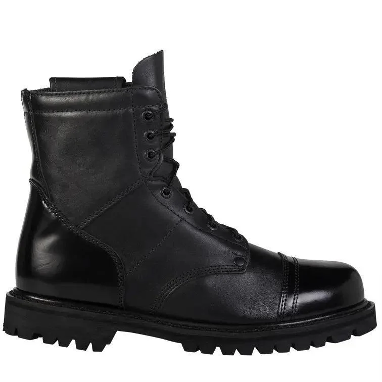 Rocky Side Zipper Black Leather 7"" Jump Boot 2091