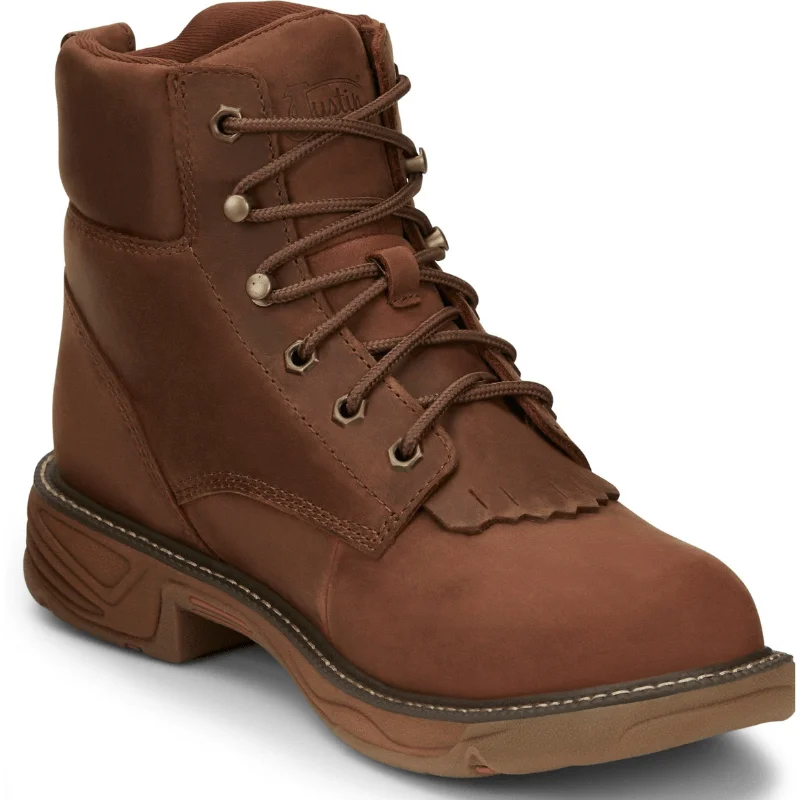 Justin Men's Rush Barley Brown Round Toe Waterproof Work Boots SE465