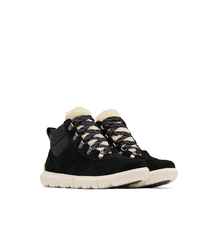 Sorel Explorer Next™ Hiker 010 Ladies Black & Seasalt Suede Waterproof Lace Up Ankle Boots