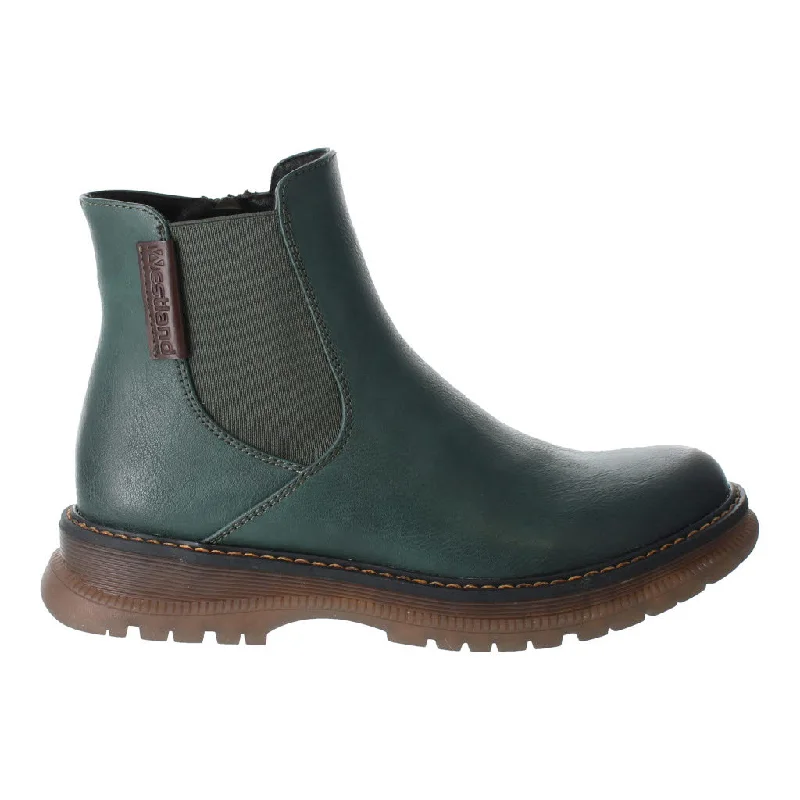 Westland 769522 Peyton 02 Ladies Green Waterproof Vegan Side Zip Ankle Boots