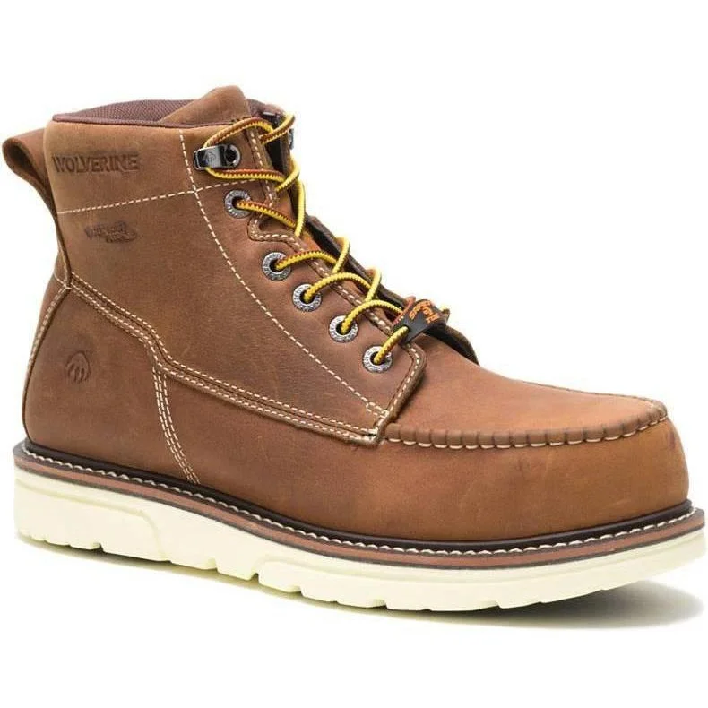 Wolverine Men's I-90 Durashock 6"" Soft Toe WP Wedge Work Boot- Tan - W200051