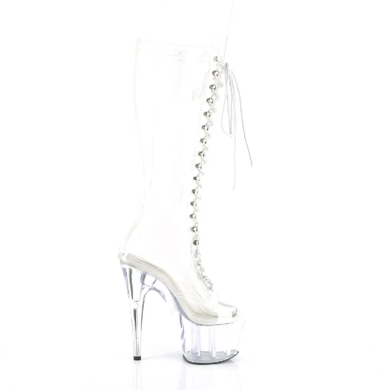 Cinderella Knee Platform Open Toe Boots