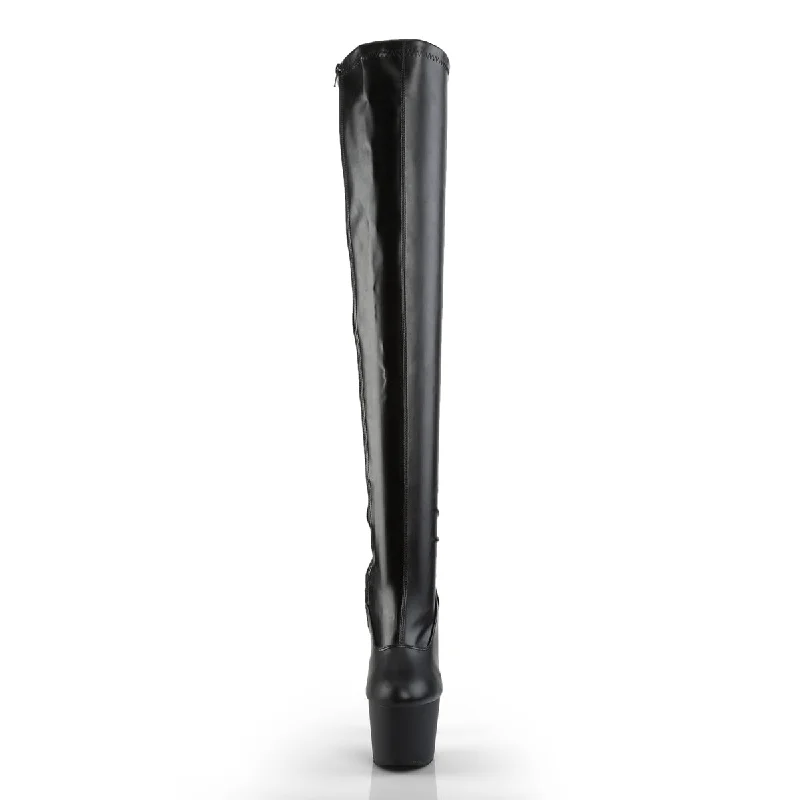 Adore Thigh High Platform Boots Black PU