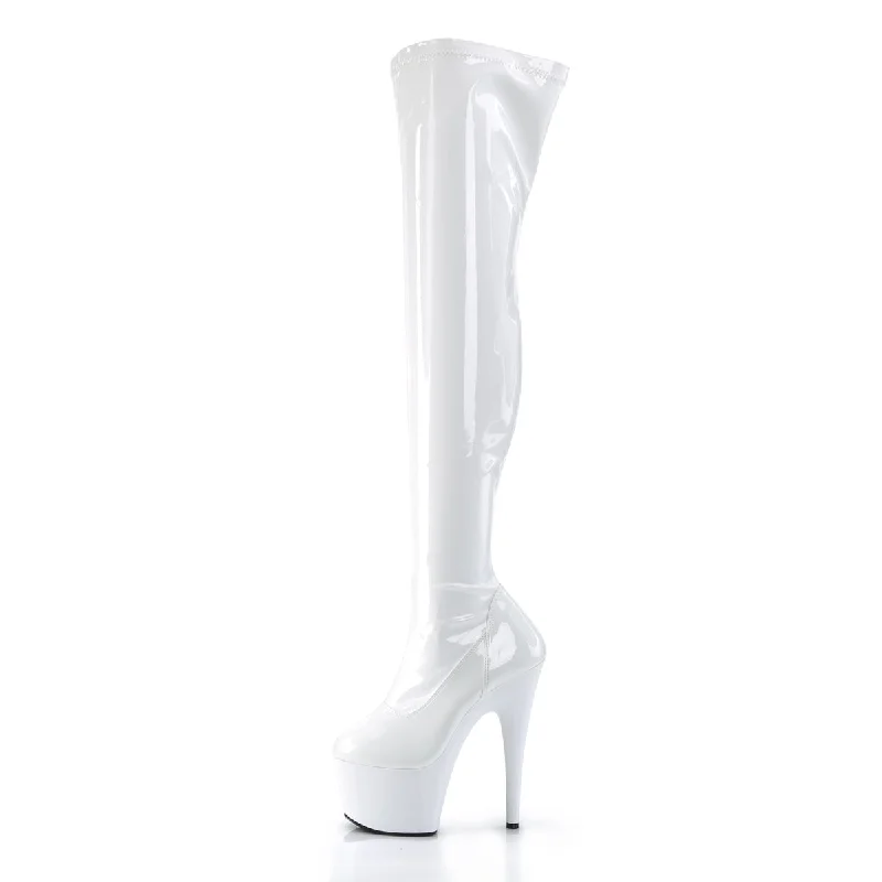 Adore Thigh High Platform Boots White