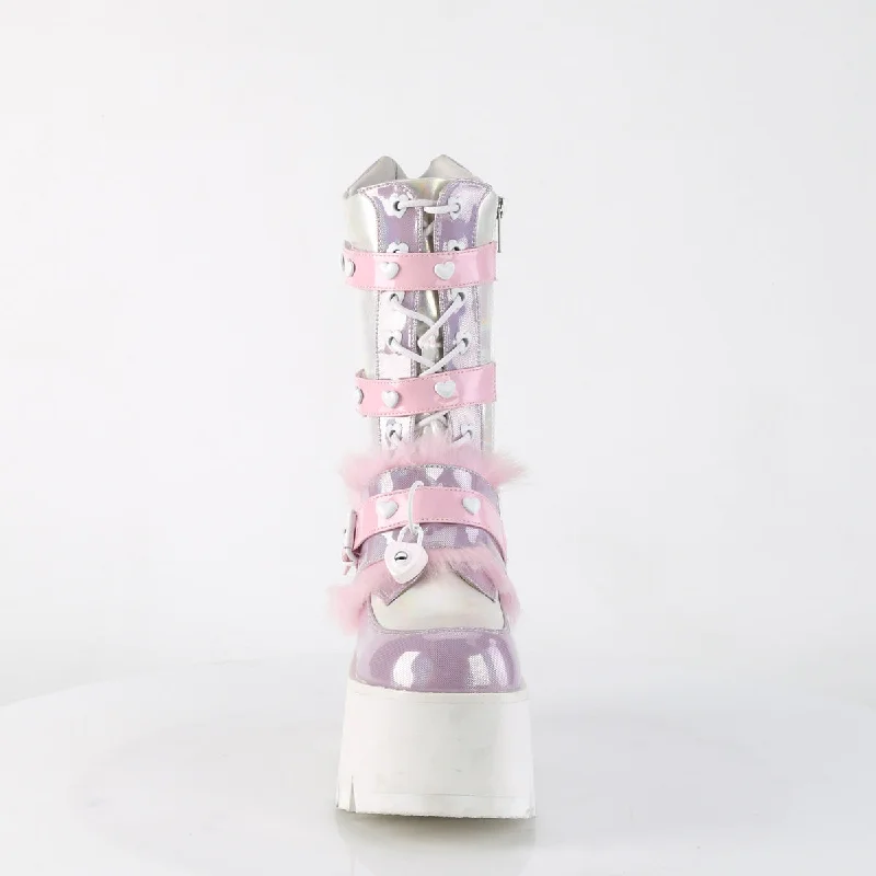 CyberPunk Lavender Holographic Platform Boots ( Demonia Ashes-120)