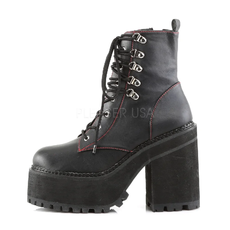 Block Heel Cleated Platform Boots Assault-100