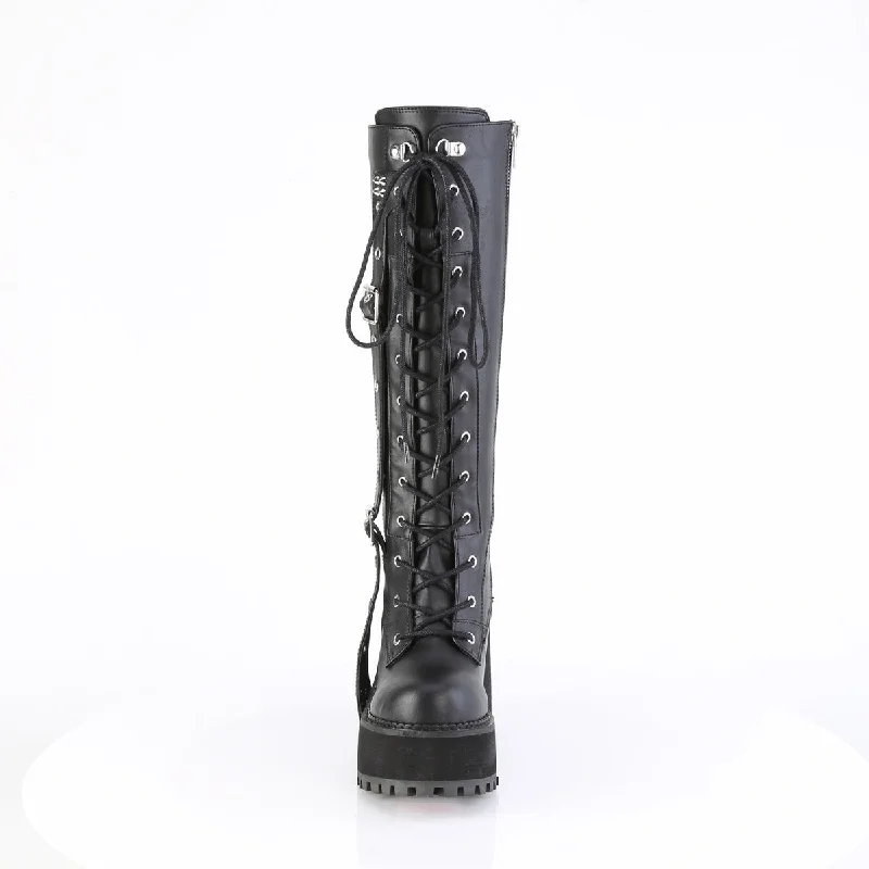 Knee High Buckle Up Combat Boots