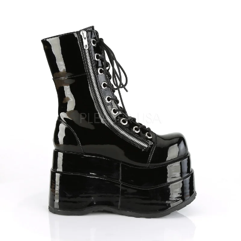 Tiered Platform Shiny Gothic Boots