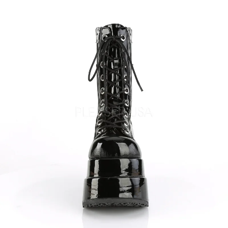 Tiered Platform Shiny Gothic Boots