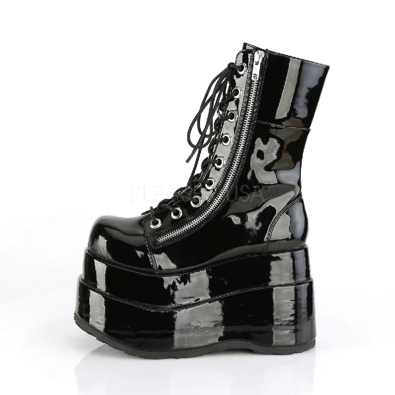 Tiered Platform Shiny Gothic Boots