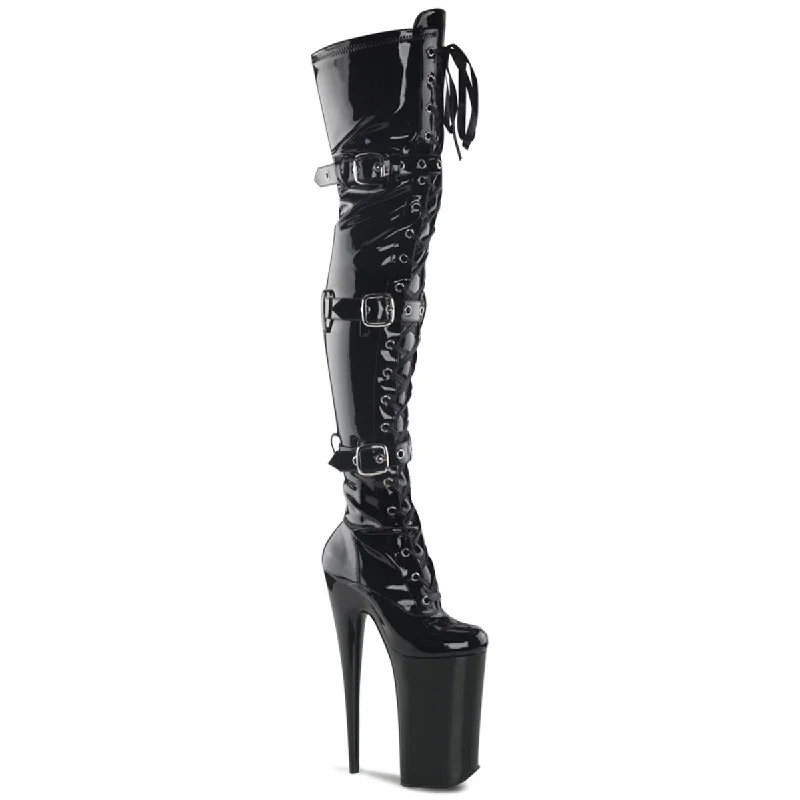 Taller Than Everyone Platform Thigh High Boots Black PA