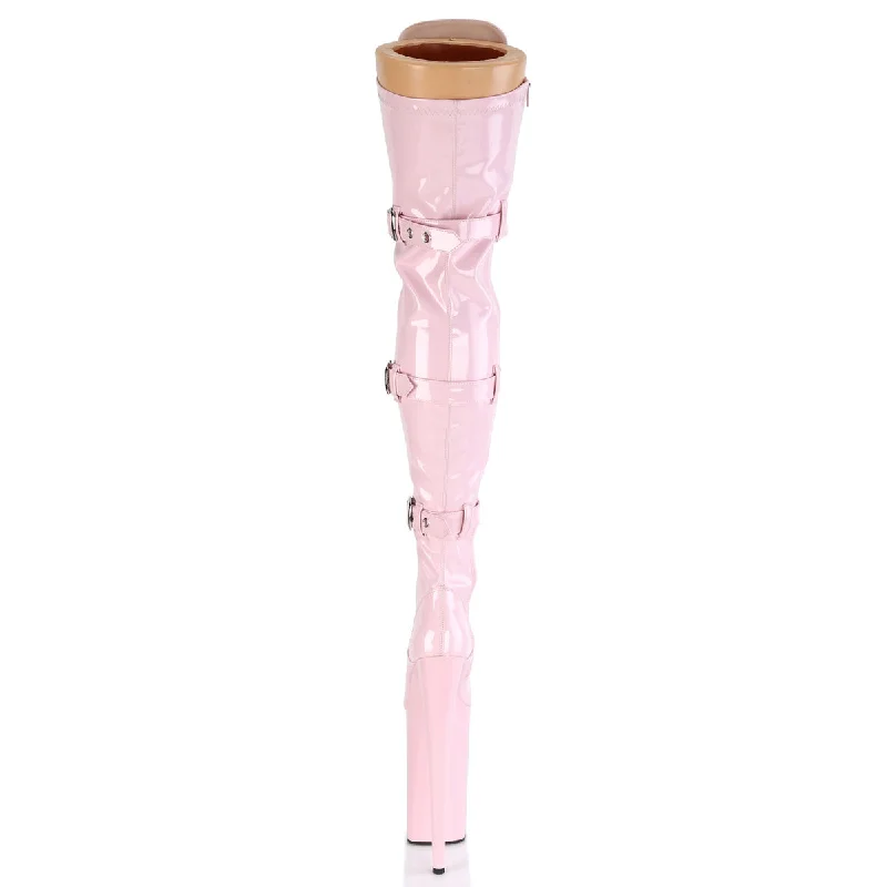 Taller Than Everyone Platform Thigh High Boots Pink