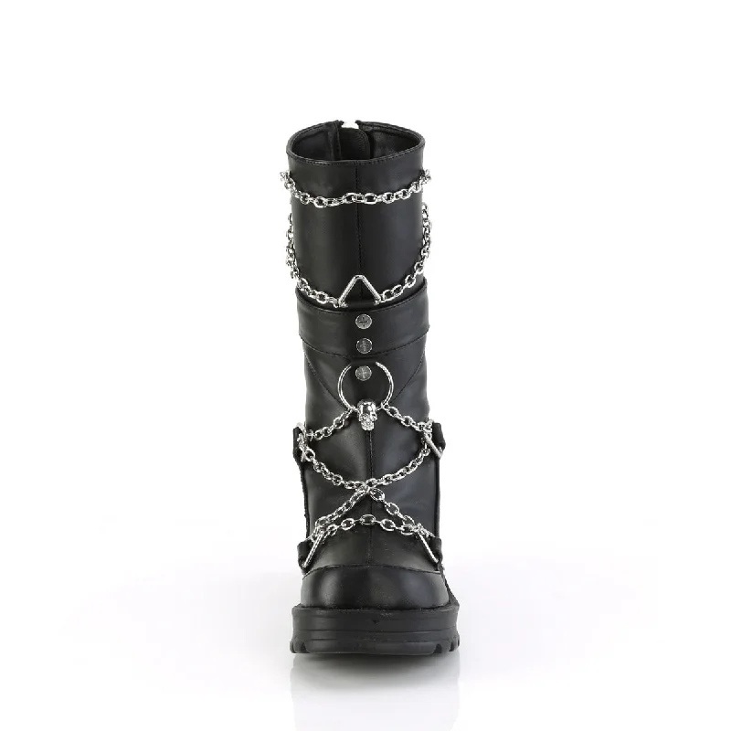 Chain My Punk Black Boots (Demonia Bratty-120)