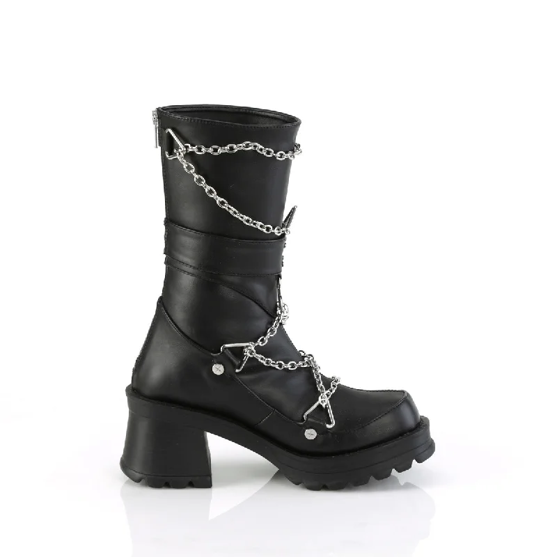 Chain My Punk Black Boots (Demonia Bratty-120)